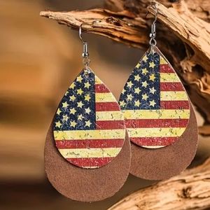 Stars and Stripes Red White and Blue Earrings NEW